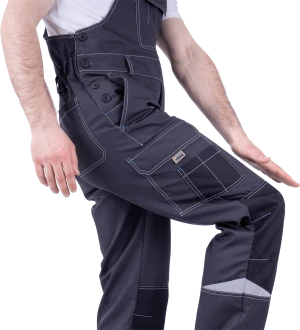 Полукомбинезон мужской ТУРБО SAFETY от механических воздействий и ОПЗ, темно-серый/чёрный Ком 669