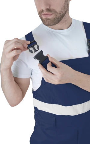 Костюм мужской БРАЙТ сигнальный, от механических воздействий и ОПЗ (куртка, полукомбинезон), флуоресцентный желтый/синий Кос 773