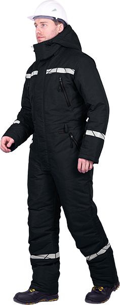 Комбинезон мужской ПИЛОТ от пониженных температур, механических воздействи и ОПЗ, цв. черный Ком 018