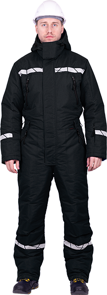 Комбинезон мужской ПИЛОТ от пониженных температур, механических воздействи и ОПЗ, цв. черный