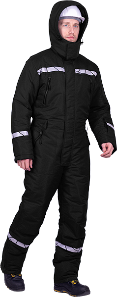 Комбинезон мужской ПИЛОТ от пониженных температур, механических воздействи и ОПЗ, цв. черный