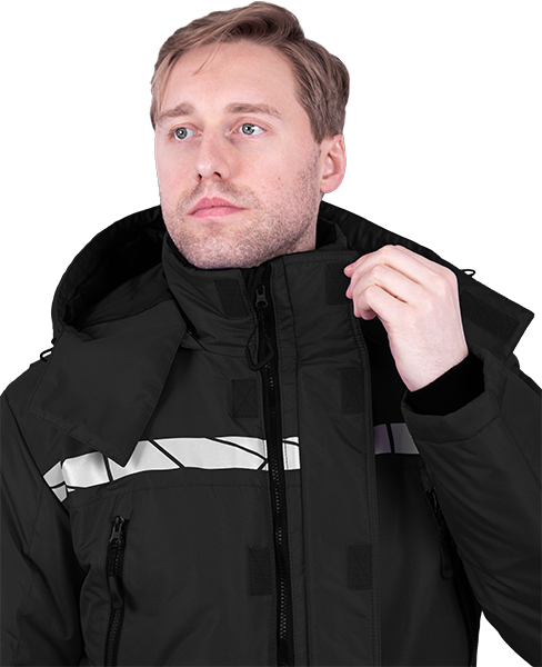 Комбинезон мужской ПИЛОТ от пониженных температур, механических воздействи и ОПЗ, цв. черный Ком 018