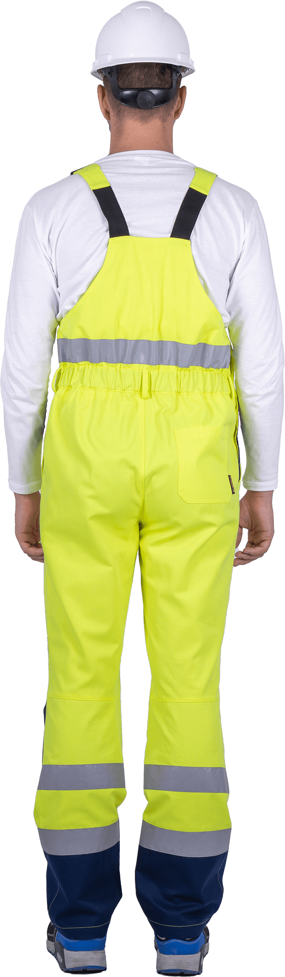 Костюм мужской РЕФЛЕКТ-1 сигнальный, от механических воздействий и ОПЗ (куртка, полукомбинезон), флуоресцентный желтый/синий Кос 751