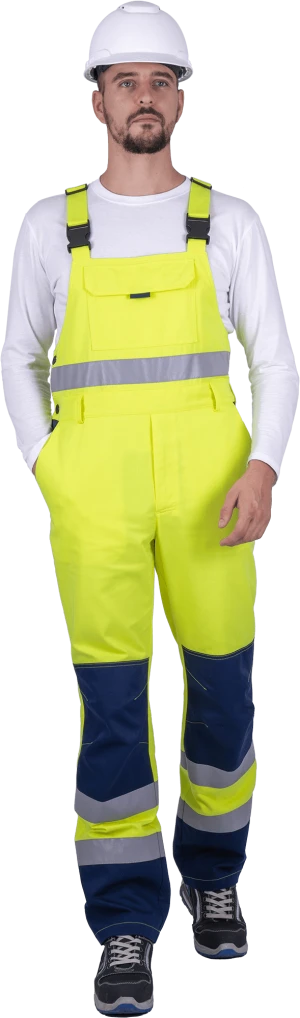 Костюм мужской РЕФЛЕКТ-1 сигнальный, от механических воздействий и ОПЗ (куртка, полукомбинезон), флуоресцентный желтый/синий Кос 751