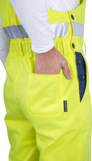 Костюм мужской РЕФЛЕКТ-1 сигнальный, от механических воздействий и ОПЗ (куртка, полукомбинезон), флуоресцентный желтый/синий Кос 751