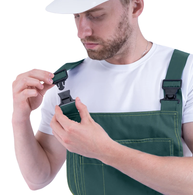 Костюм мужской КМ-10 ЛЮКС от механических воздействий и ОПЗ (куртка, полукомбинезон), зеленый/желтый Кос 051