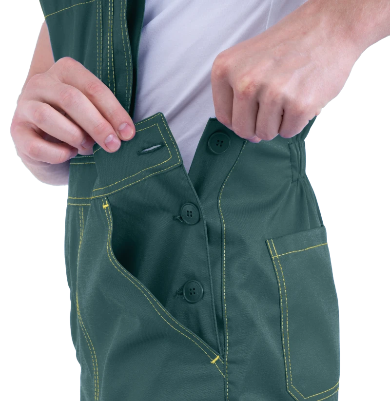 Костюм мужской КМ-10 ЛЮКС от механических воздействий и ОПЗ (куртка, полукомбинезон), зеленый/желтый Кос 051