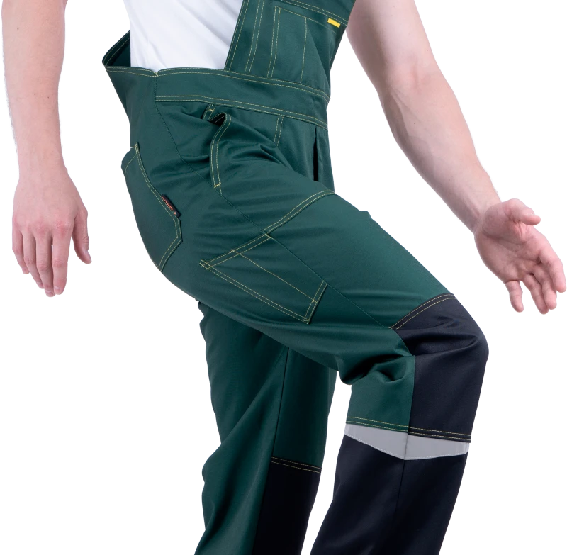 Костюм мужской КМ-10 ЛЮКС от механических воздействий и ОПЗ (куртка, полукомбинезон), зеленый/желтый Кос 051