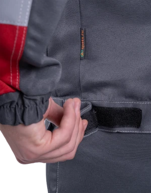 Костюм РОУД летний, серый-красный (Куртка+полукомбинезон) Кос 451