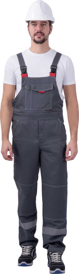 Костюм РОУД летний, серый-красный (Куртка+полукомбинезон) Кос 451