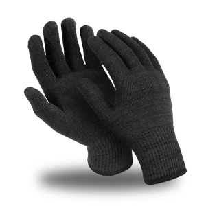 Перчатки ЭТАЛОН (MG-106), хлопок/полиэфир, оверлок, цвет черный Пер 739