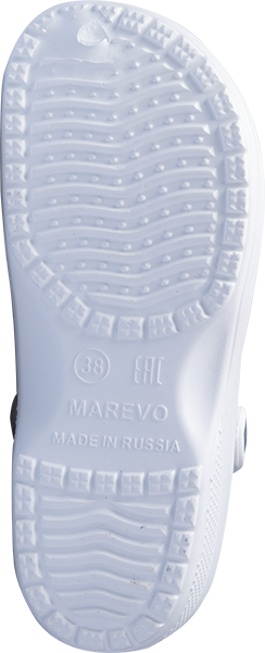Туфли летние ЭВА (сабо) с перфорацией, с ремешком (белые) (КЭ010-02/КЭ020-02) Саб 519
