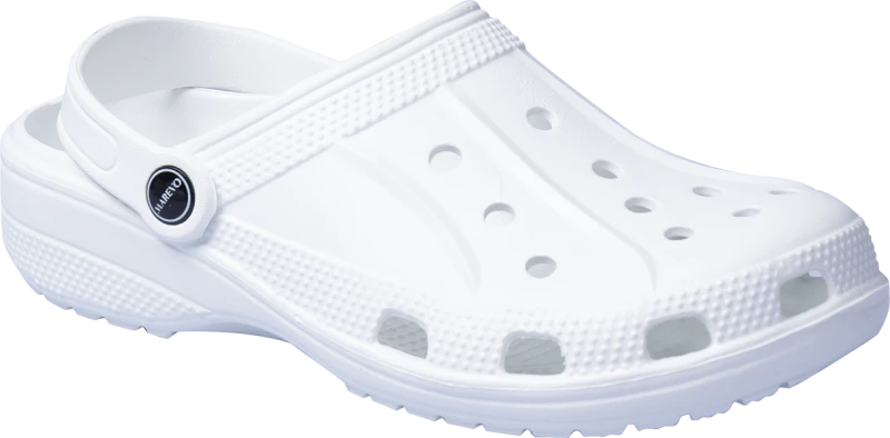 Туфли летние ЭВА (сабо) с перфорацией, с ремешком (белые) (КЭ010-02/КЭ020-02) Саб 519