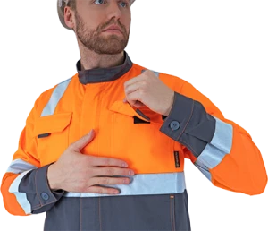 Костюм РЕФЛЕКТ-2, Со - 3-ий класс защиты, флуоресцентный оранжевый-серый Кос 772