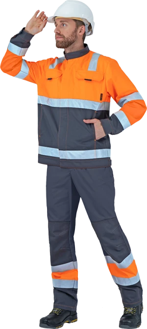 Костюм РЕФЛЕКТ-2, Со - 3-ий класс защиты, флуоресцентный оранжевый-серый Кос 772