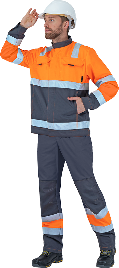 Костюм РЕФЛЕКТ-2, Со - 3-ий класс защиты, флуоресцентный оранжевый-серый Кос 772