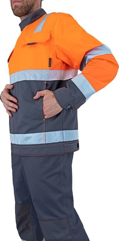 Костюм РЕФЛЕКТ-2, Со - 3-ий класс защиты, флуоресцентный оранжевый-серый Кос 772