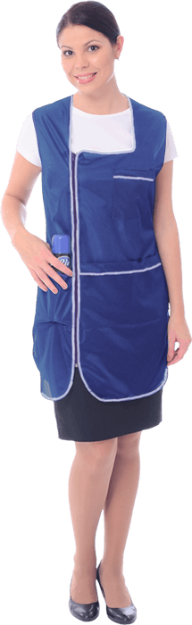 Халат ЗОЛУШКА нейлоновый, василек, на молнии Хал 819.03