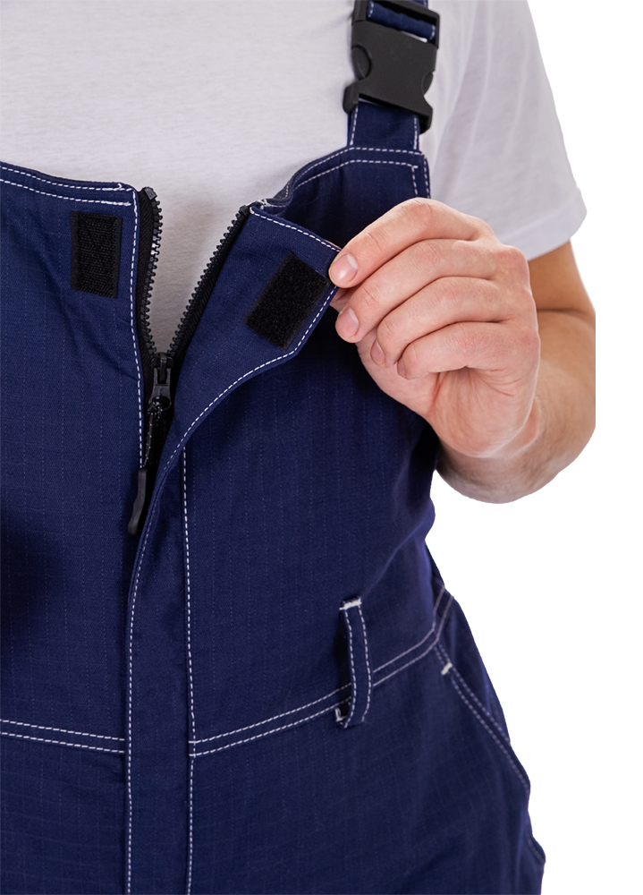 Костюм мужской МЕГАСТАТОЙЛ зимний от нефтепродуктов, кратковременного воздействия пламени, статического электричества, темно-синий/серый/оранж Кос 700