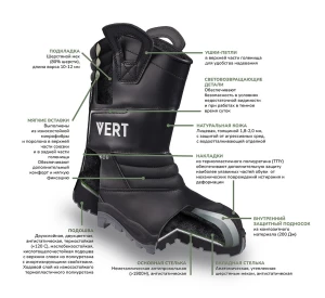 Сапоги VERT (VERT 3011) с КП и КС шерст.мех, кожаные ПУ/ТПУ