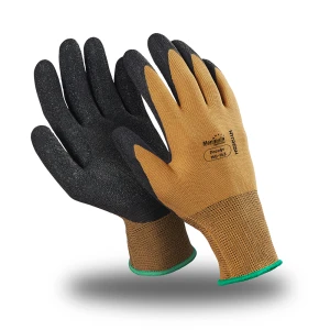 Перчатки ЛАСОФТ (MG-143), полиэфир, латекс частичный, оверлок, цвет коричневый (РФ) Пер 768