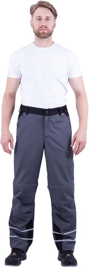 Брюки мужские ХАЙ-ТЕК от механических воздействий и ОПЗ, серый/красный/черный Брю 719