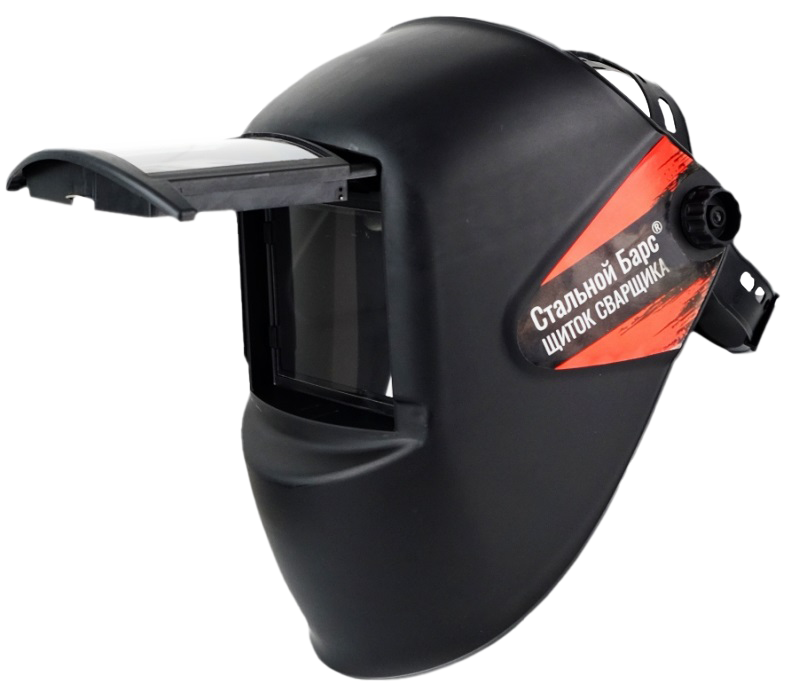 Маска сварщика РОСОМЗ™ НН8 СТАЛЬНОЙ БАРС (50867) (13) с откидным светофильтром Мас 063.50867