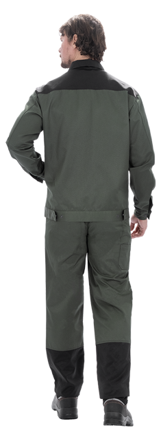 Костюм мужской ТЕХНИК 2 от механических воздействий и ОПЗ (куртка, полукомбинезон), темно-зелёный/черный Кос 053