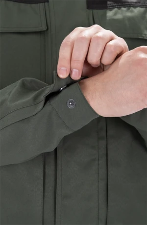 Костюм мужской ТЕХНИК 2 от механических воздействий и ОПЗ (куртка, полукомбинезон), темно-зелёный/черный Кос 053