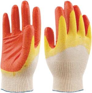 Перчатки ОРАНЖ, х/б с 2-м латексом Пер 020