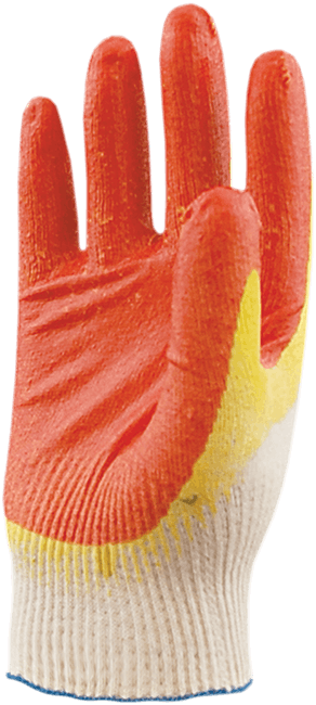 Перчатки ОРАНЖ, х/б с 2-м латексом Пер 020
