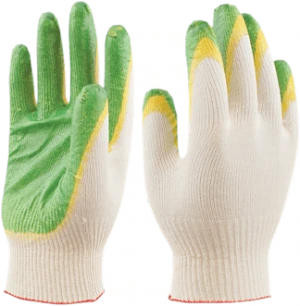 Перчатки ГРИН, х/б с 2-м латексом Пер 021