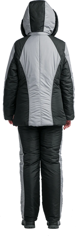 Костюм УРАЛОЧКА зимний, черный-серый, женский Кос 684