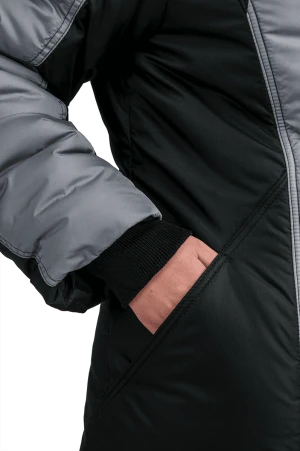 Костюм УРАЛОЧКА зимний, черный-серый, женский Кос 684