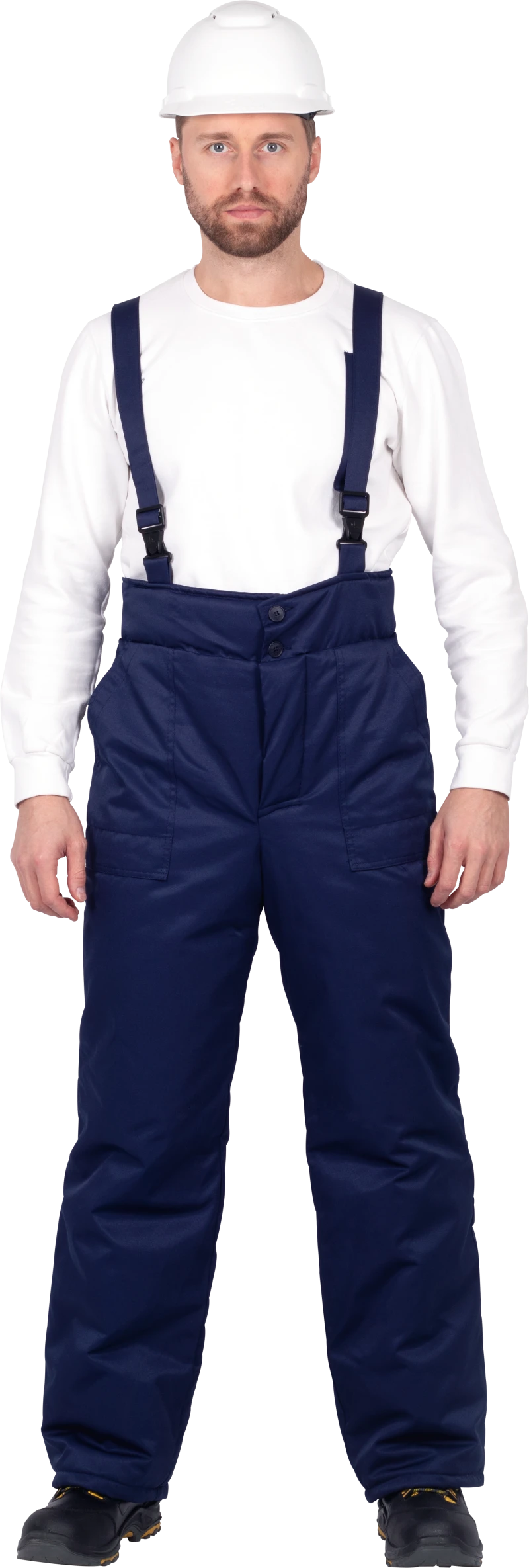 Костюм мужской СПЕЦ от пониженных температур воздуха, механических воздействий и ОПЗ (куртка, брюки), темно-синий/василёк Кос 611