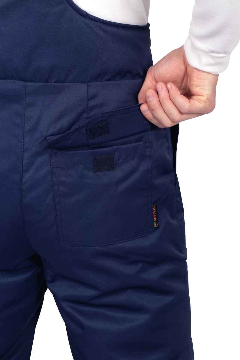 Костюм мужской СПЕЦ от пониженных температур воздуха, механических воздействий и ОПЗ (куртка, брюки), темно-синий/василёк Кос 611