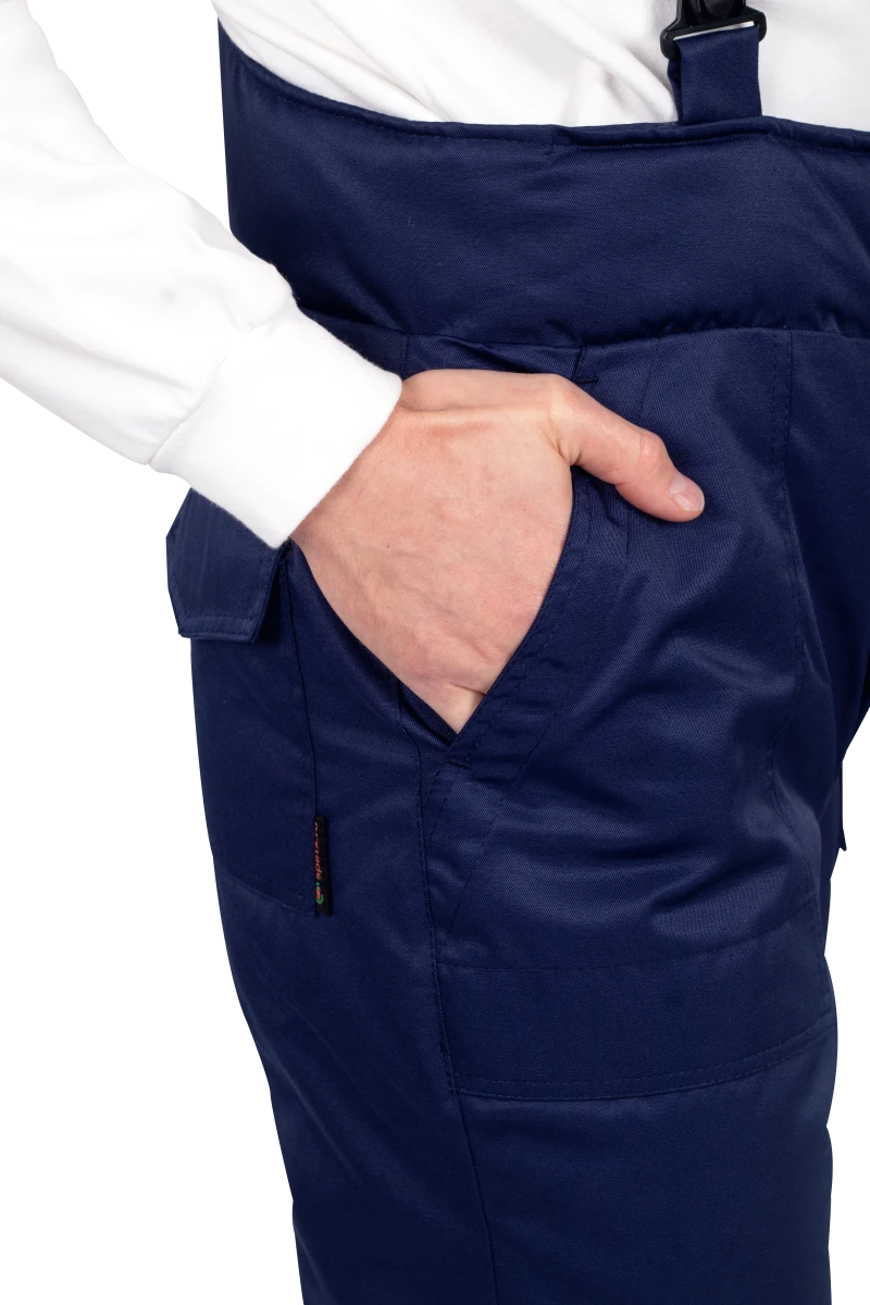 Костюм мужской СПЕЦ от пониженных температур воздуха, механических воздействий и ОПЗ (куртка, брюки), темно-синий/василёк Кос 611