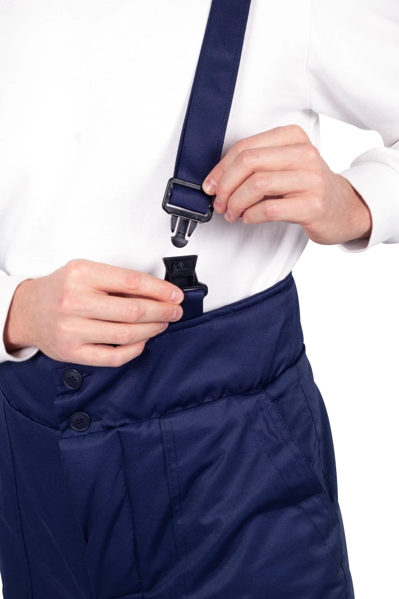 Костюм мужской СПЕЦ от пониженных температур воздуха, механических воздействий и ОПЗ (куртка, брюки), темно-синий/василёк Кос 611