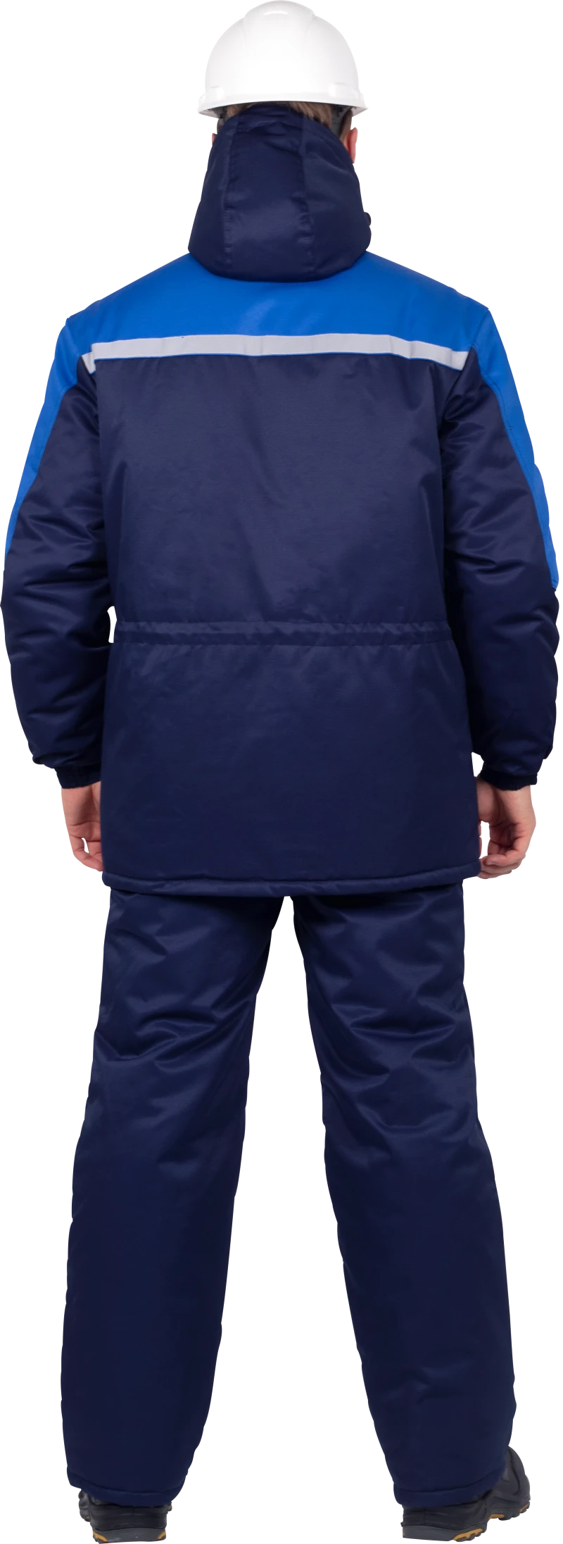 Костюм мужской СПЕЦ от пониженных температур воздуха, механических воздействий и ОПЗ (куртка, брюки), темно-синий/василёк Кос 611