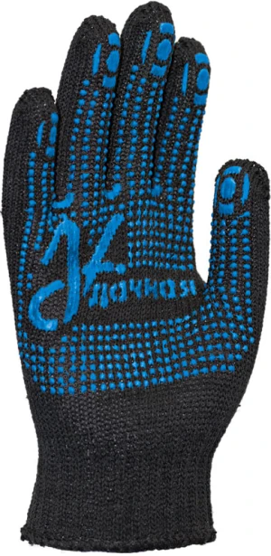 Перчатки х/б с ПВХ Удачная, К, черные Пер 041К