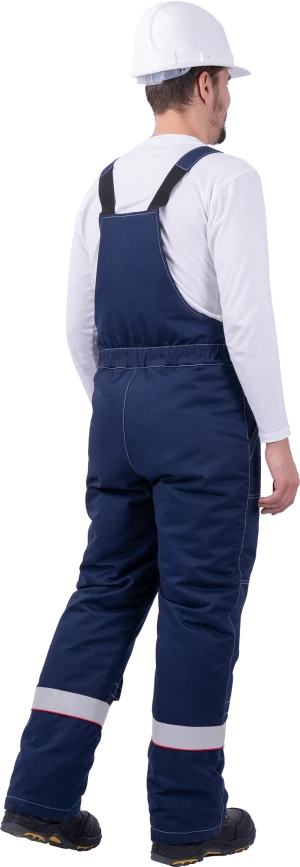 Костюм мужской НАДЫМ от пониженных температур воздуха и ветра, механических воздействий и ОПЗ (куртка, полукомбинезон), темно-синий/серый Кос 694