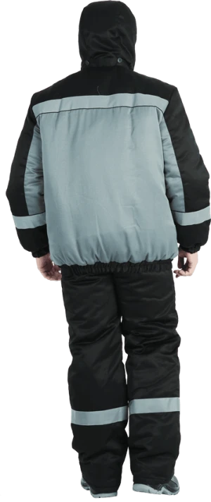 Костюм БАЙКАЛ зимний, серый-чёрный Кос 312