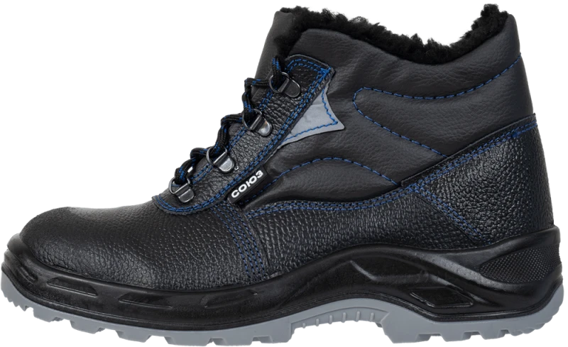 Ботинки СОЮЗНИК с МП иск. мех, кожаные ПУ/ТПУ, МБС