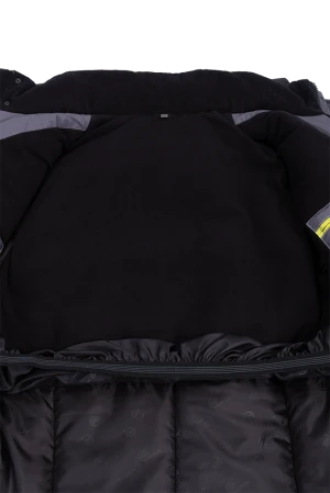 Куртка мужская ЭДВАНС от пониженных температур воздуха и ветра, механических воздействий и ОПЗ, серый/темно-серый/лимонная отделка