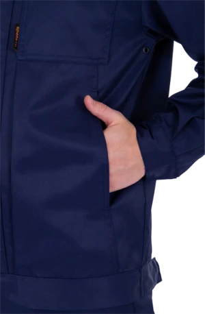 Костюм мужской ТЕХНИК 2 от механических воздействий и ОПЗ (куртка, полукомбинезон), темно-синий/серый