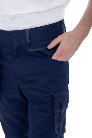 Брюки мужские ACTIVE FLEX / АКТИВ ФЛЕКС для защиты от механических воздействий и ОПЗ, т.синий-флуоресцентный желтый