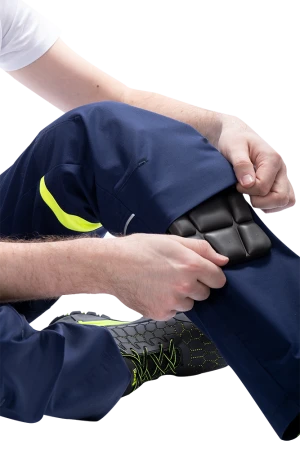 Брюки мужские ACTIVE FLEX / АКТИВ ФЛЕКС для защиты от механических воздействий и ОПЗ, т.синий-флуоресцентный желтый