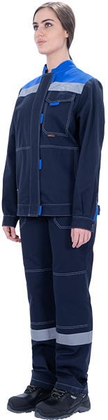 Костюм РАЦИОНАЛИЗАТОР летний, синий-василек, 100% х/б, женский (куртка, брюки) Кос 1710