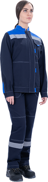 Костюм РАЦИОНАЛИЗАТОР летний, синий-василек, 100% х/б, женский (куртка, брюки)