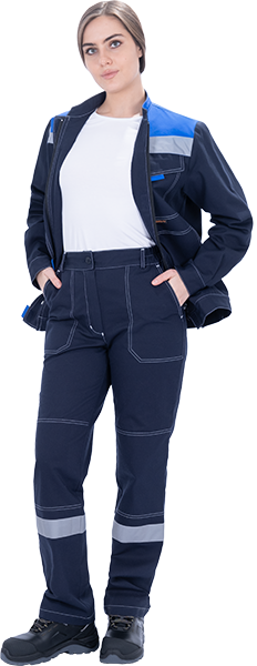 Костюм РАЦИОНАЛИЗАТОР летний, синий-василек, 100% х/б, женский (куртка, брюки)